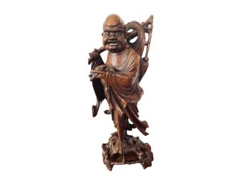 Mid Century Chinese Wood Carved Statue.