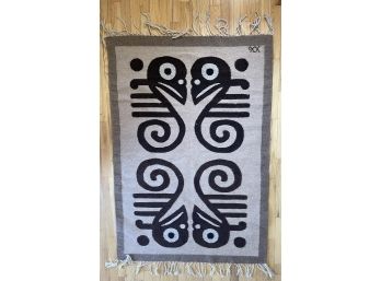 *research- Handwoven Rug With Signature In Bottom Corner