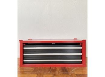 Metal 3 Drawer Flame Red Steel Modular Storage Cabinet