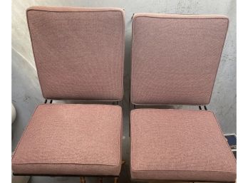 Metal Framed Matching Chairs With Fabric Seats, 21W X 15Seat X 34
