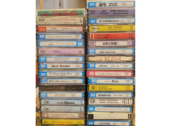 Collection Of Cassette Tapes: Ray Charles, Billy Joel, Olivia Newton John, Stevie Nicks, Bella Donna And More