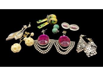 Collection Of (7) Beautiful Earrings, Some Clip On