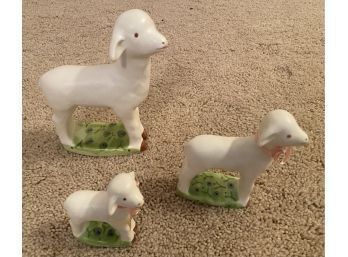 Small Lamb Figurines, Made In Japan For 56 Dept