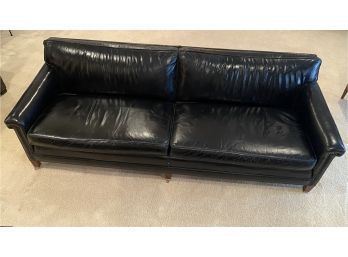 Large Black Leather Couch, 87 X 27 X 31