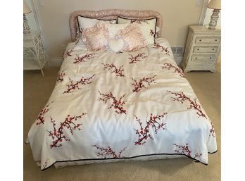 Full Size Bed With Pillows And Coverings, 65 X 85