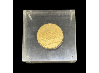 Ronald Reagan Medal Of Merit Coin, Republican Presidential Task Force In 4 X 4 Hard Case