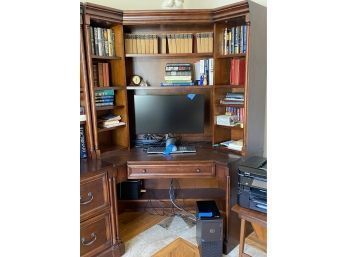 Amish Wood File Cabinet/desk With Shelving And Optional Bookshelf