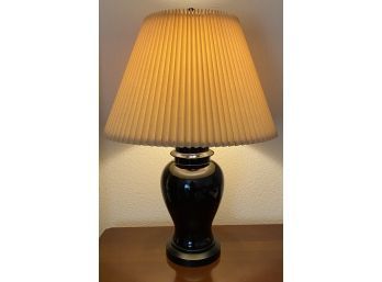 Table Lamp With Solid Black Base. Stands 29 Inches