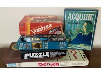 (7) Vintage Board Games: Monopoly, Scrabble, Acquire And More!