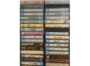 Collection Of Cassette Tapes: Billy Joel Spears, Barry Manilow, Billy Preston, And More