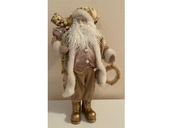 Neutral Toned Standing Santa, 19 Inches Tall