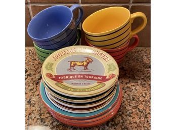 Williams Sonoma And Pier 1 Collection Of Plates And Large Mugs