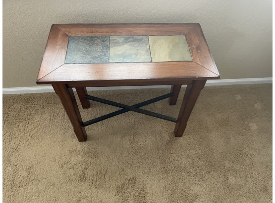 Aspen Style Side Table With Tile Accents