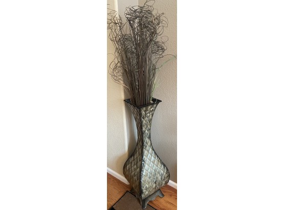 Lovely Tall Faux Decorative Plant With A Wicker Stand