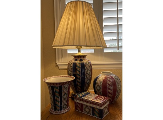 TJ Maxx Collection Of Living Room Decor: Lamp, Vases, Container