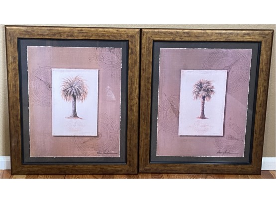 Set Of Vitoria Splendore (Italian) Framed Canvas Art Prints With Palm Trees