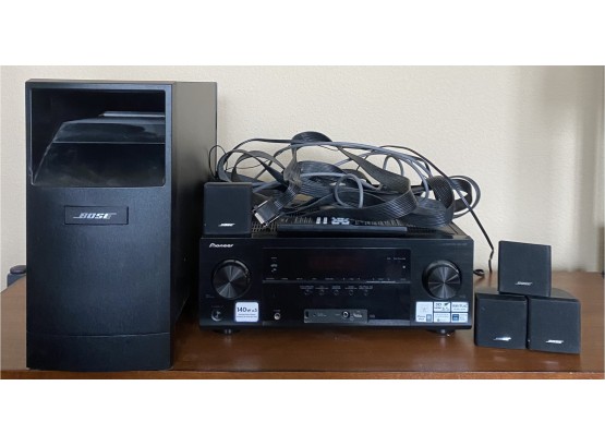 BOSE Surround Sound System With Pioneer AV Receiver VSX-822 With Remote And Cables. It All Works!