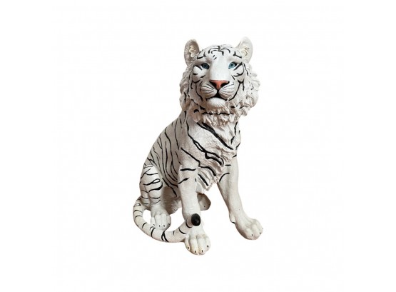 Large White Bengal Tiger Sculpture