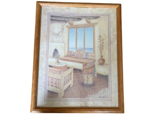 24 X 30 Art Print By Artist Cooper Smith. Southwestern Lounge Room. Frame With Glass
