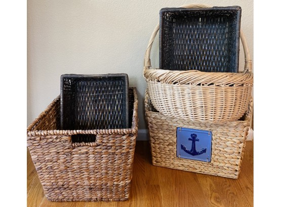 (5) Beautiful Baskets! Various Sizes And Designs