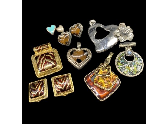 Charms And Pendants Collection (8 Count) Two With Matching Earrings