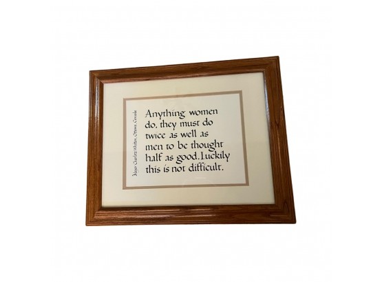 Light Wood Framed Anything Women Do....Quote