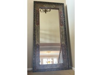 Beautiful Tall Floor Mirror With Colorful Accent Details. 34 X 74