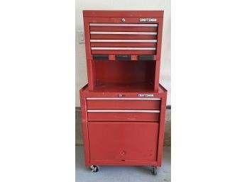 Craftsman Rolling Toolbox, 26 X 53 With Miscellaneous Tools And Materials Inside