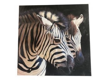 30 X 30 In. Canvas Print Of Two Zebras