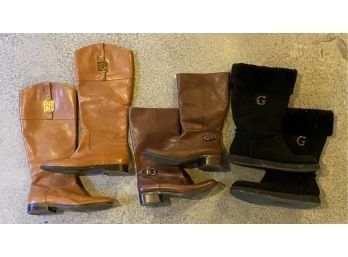 (3) Pairs Of Womens Boots, Sizes 9 - 10. Includes GUESS Boots