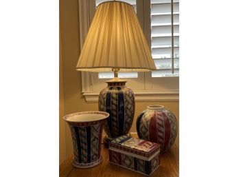 TJ Maxx Collection Of Living Room Decor: Lamp, Vases, Container