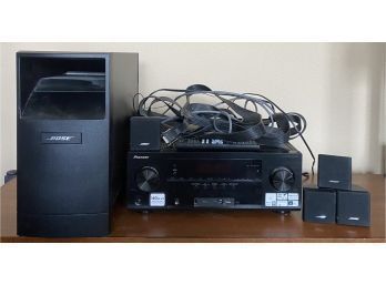 BOSE Surround Sound System With Pioneer AV Receiver VSX-822 With Remote And Cables. It All Works!