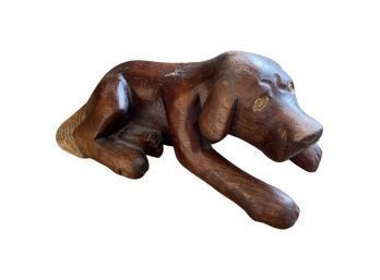 Made In Jamaica, Small Wooden Statue Of Dog