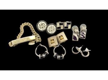 (6) Pairs Of Earrings, Plus A Personalized Bracelet With The Name KIM