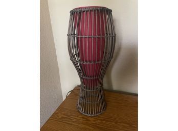 Tiki Designed Lamp With Red Interior