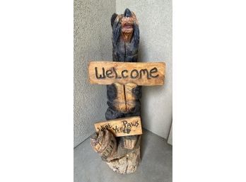 Chainsaw Carved Welcome Bear