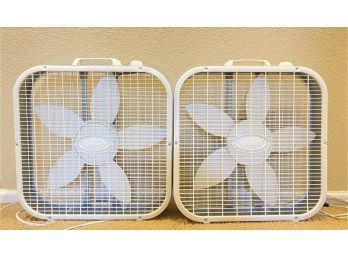 Set Of LASKO Box Fans: Model 3733 And B20200 - Working Condition