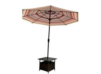 Multicolored Umbrella With Small Table Base