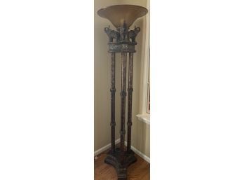 Elephant 3-Column Bronze Torchiere