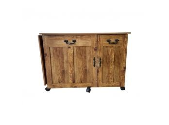 Wooden Cabinet On Wheels With Extender