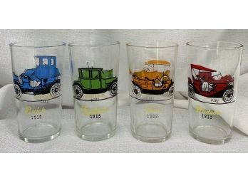 Set Of (4) Classic Car Drinking Glasses
