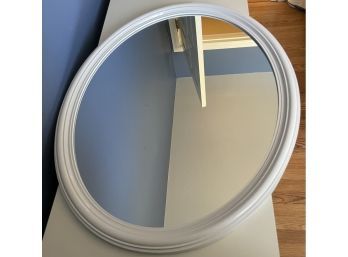 White Oval Framed Mirror