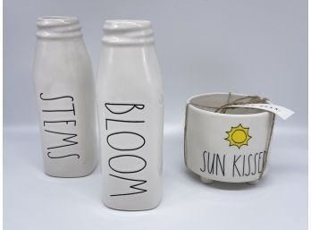 Adorable Ceramic Vases And Mini Plant Holder From The Rae Dunn Collection