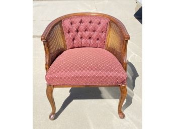 Vintage Mid Century Wicker Barrel Arm Chair