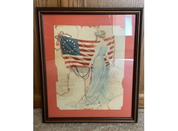 15 X 17 In. Framed Page From A Bit Of American History, 1903