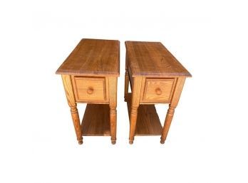 Pair Of Skinny Wooden Side Tables