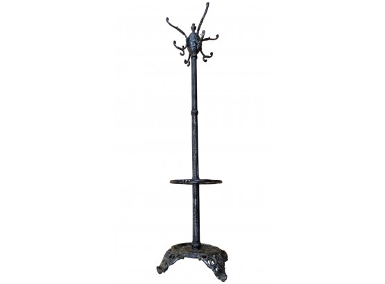 RARE FIND! Stunning 1940s Cast Iron Coat Rack. Stands Approximately 75 Inches. In Great Condition!