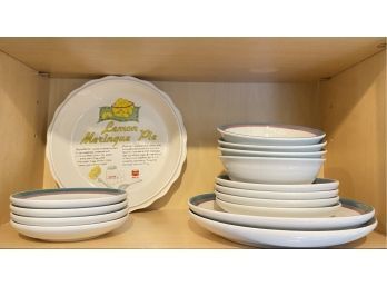 Variety Of Vintage Dinnerware: Plates, Bowls, And Pie Dish!
