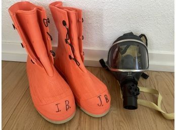 Hazproof Boots Size 11 And A Gas Mask