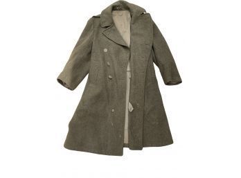 Wool Military Peacoat With Inside Pocket Storage Left And Right